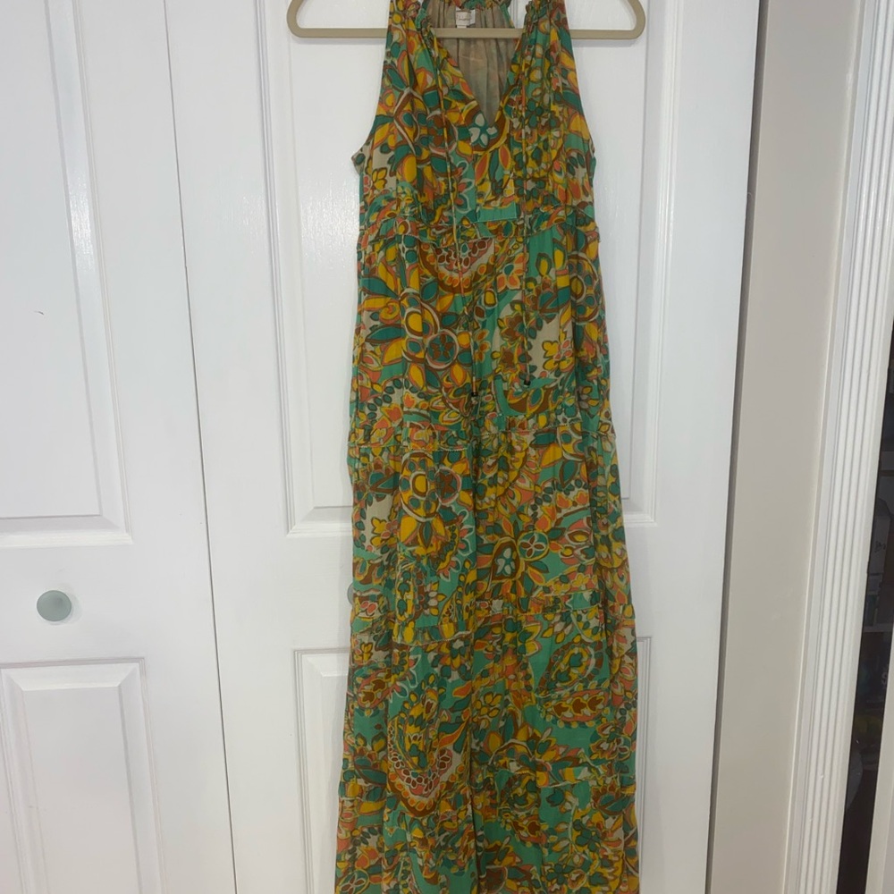 House of Harlow 1960 Floral Maxi Dress in Green and Orange